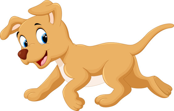 Cute Cartoon Puppy Running - Free Vector Illustration for Kids & Pet Sites