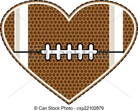Heart-Shaped Football Illustration - Sports & Love Design