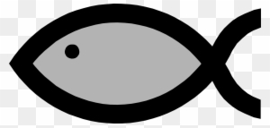 Simple black-and-gray Ichthys (Christian fish) symbol on transparent background.
