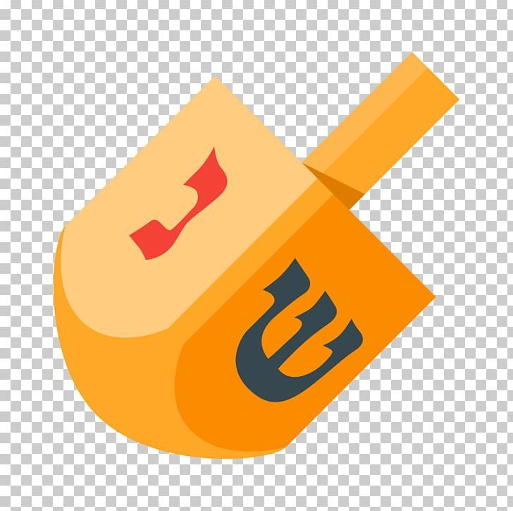 Orange dreidel with Hebrew letters Nun and Gimmel, used in Hanukkah celebrations.