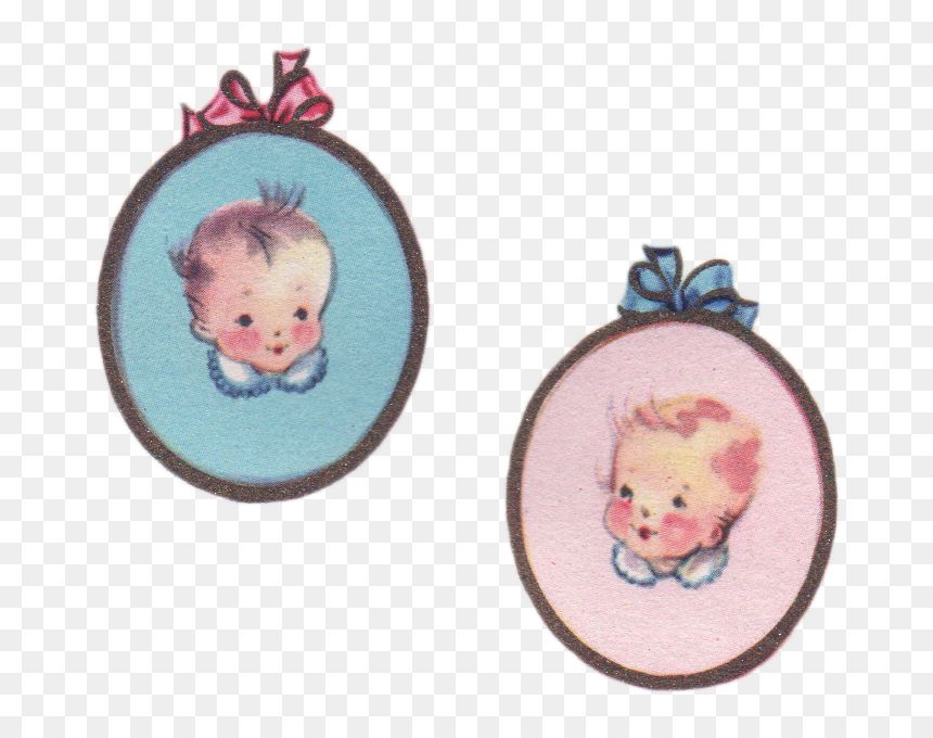 Vintage Baby Ornament Illustrations - Retro Nursery Decor & Gift Ideas
