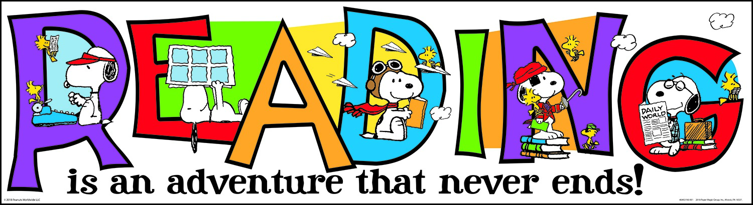 Reading Is an Adventure That Never Ends - Snoopy Illustration