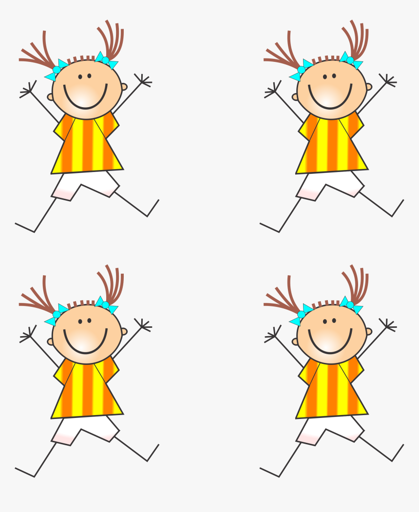 Cheerful Cartoon Girl Clipart - Free Download for Educational & Creative Projects