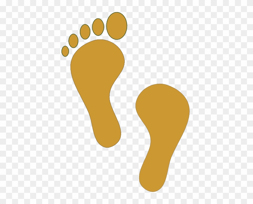 Golden footprint illustration showing left and right footprints on transparent background.