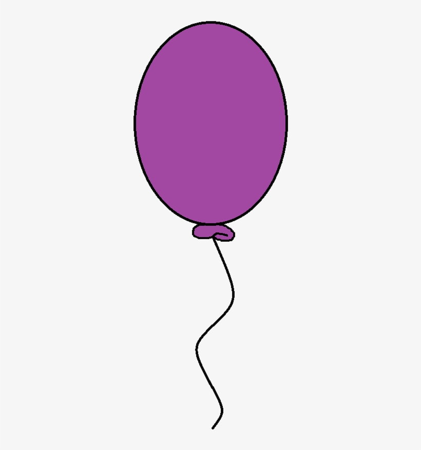 A simple hand-drawn purple balloon with a black string against a white background.