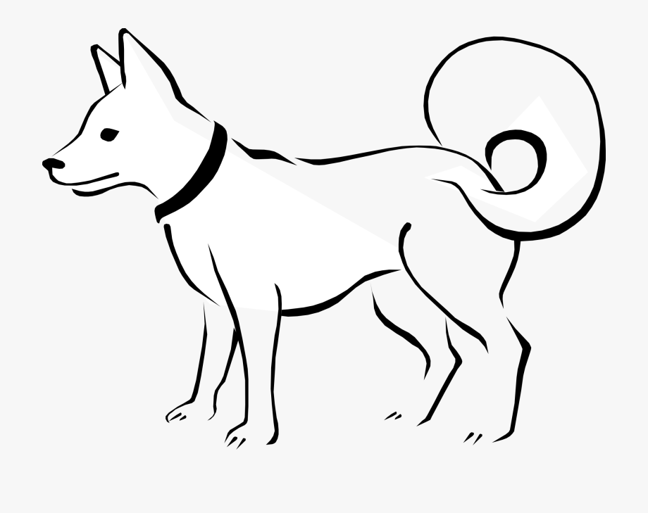 Simple Dog Line Art Illustration - Free Clipart for Design & Education