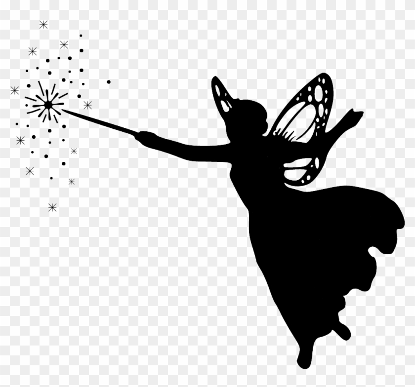 Fairy Silhouette with Magic Wand - Free PNG Clipart