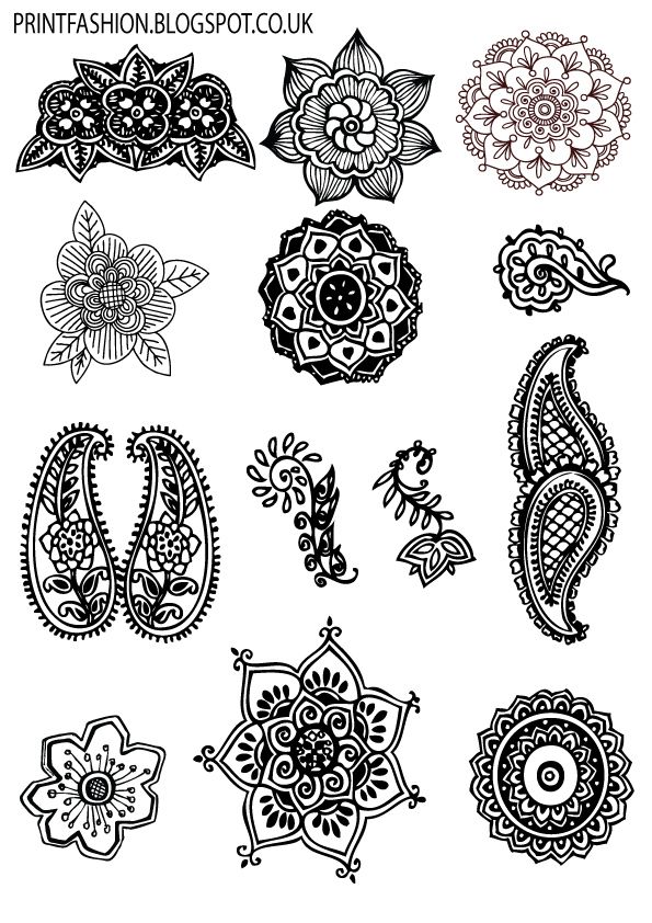 Free Henna & Paisley Pattern Templates - Printable Design Elements