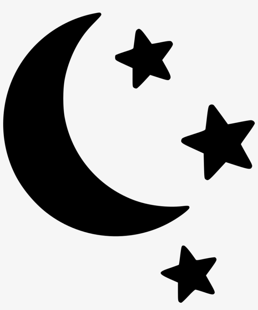 Crescent Moon and Stars Icon - Free SVG Clipart for Night Themes