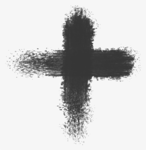 Textured Black Cross Symbol - Minimalist Religious or Design Element