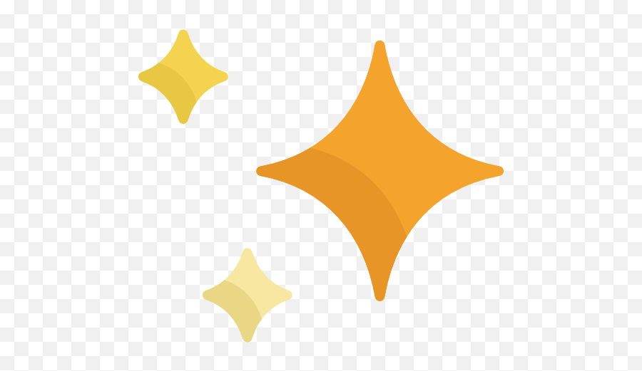 Three stylized starburst shapes in yellow, pale yellow, and orange on a transparent background.