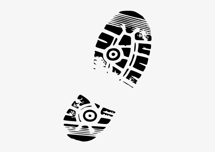 Footprint Tread Pattern Illustration - Hiking Boot Sole Design