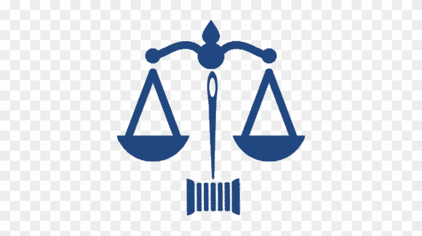 Blue justice scale icon on transparent background, symbolizing fairness and legal balance.