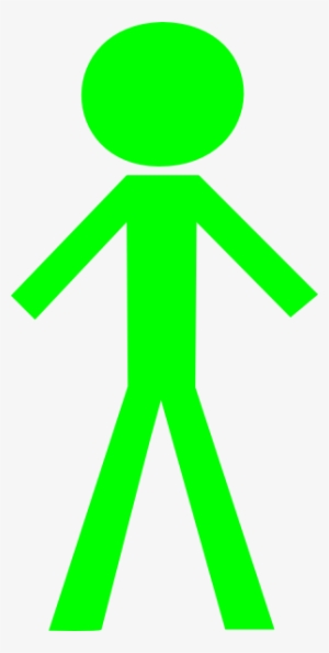 Green Stick Figure Icon - Simple Human Representation for UI & Design