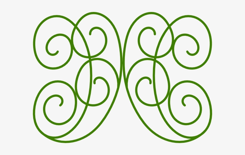 Elegant Green Scrollwork Ornament - Decorative Vector Design