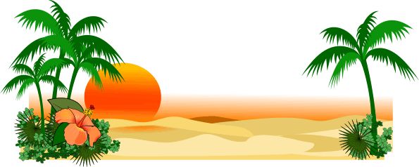 Tropical Sunset Beach Banner - Free Vector Illustration
