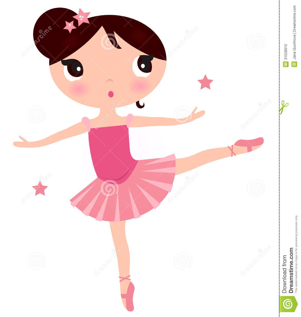 Vector Cute Little Ballerina Dancing. Vector Ballerina Girl In - Clip ...