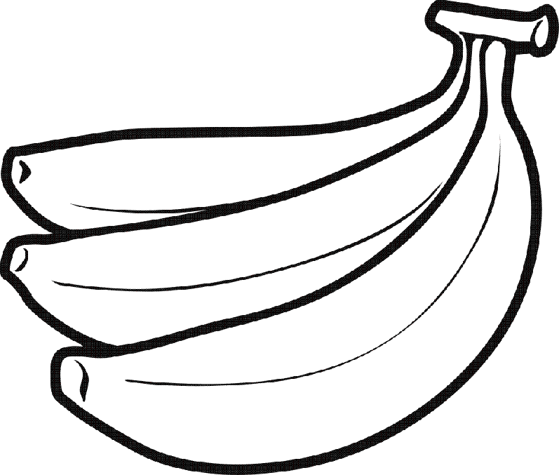 Banana Clipart - Free Printable Outline for Coloring & Design