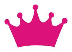 Bright pink crown silhouette with five points and rounded tips, isolated on white background.