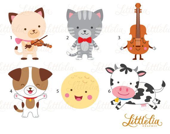 Hey Diddle Diddle Nursery Rhymes Digital Clipart Set - Clipart Library ...