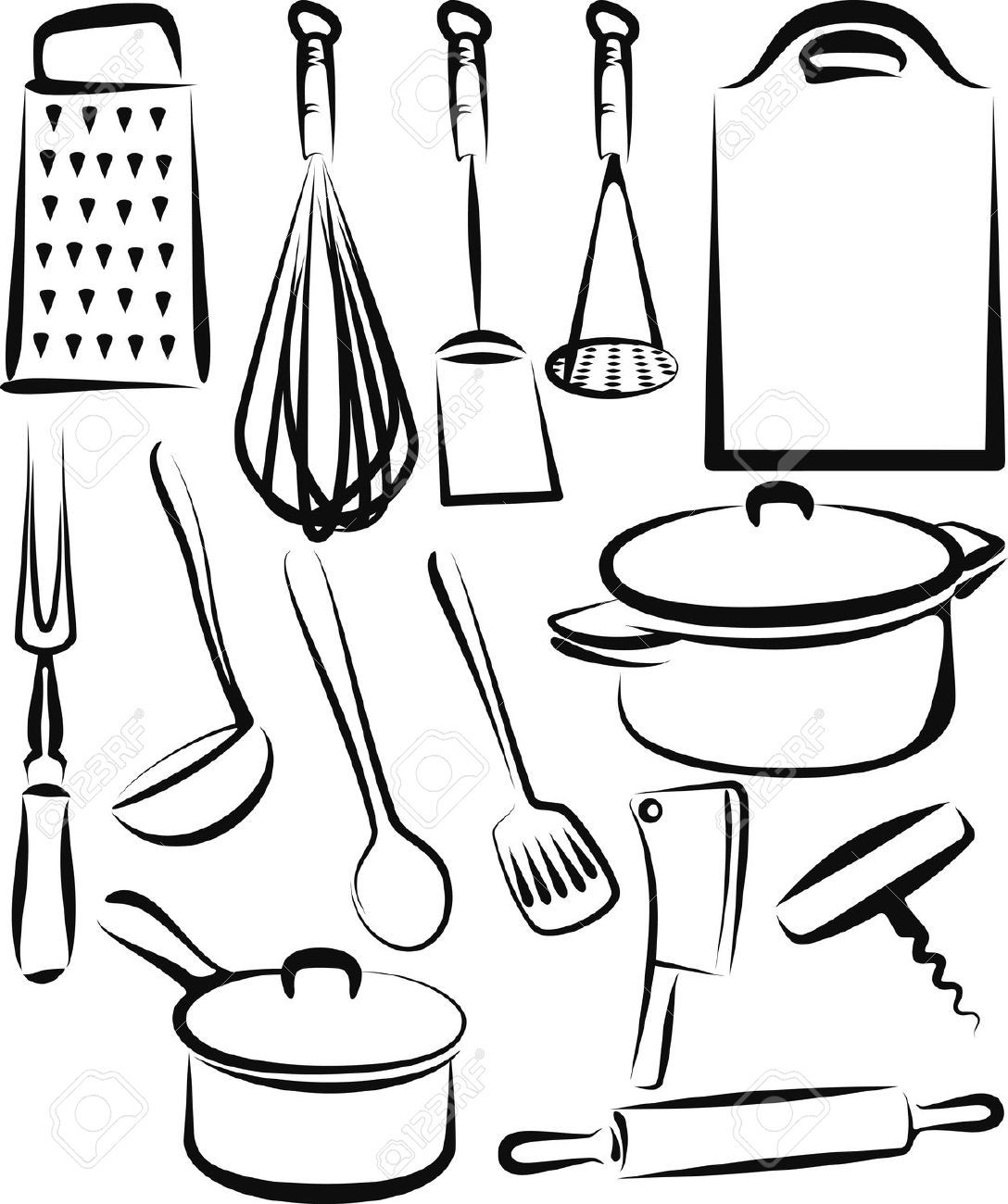 Cooking Utensils Clip Art Set Commercial Use Clip Art Set Cooking Clip Art  Hand Drawn Clipart Set Pots and Pans Clip Art -  Norway