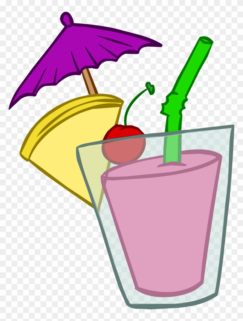 Pink tropical drink in a glass with green straw, cherry, pineapple slice, and purple umbrella garnish.
