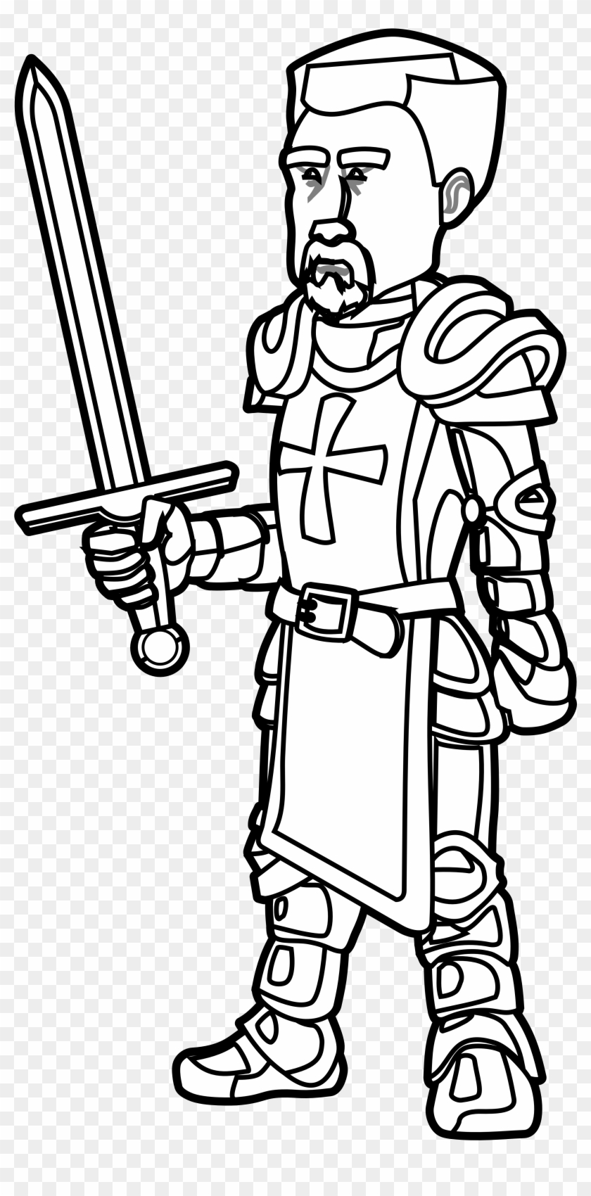Knight with Sword Coloring Page - Free Printable for Kids & Adults