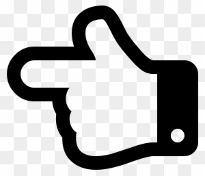 Black outline icon of a hand pointing to the right on transparent background.