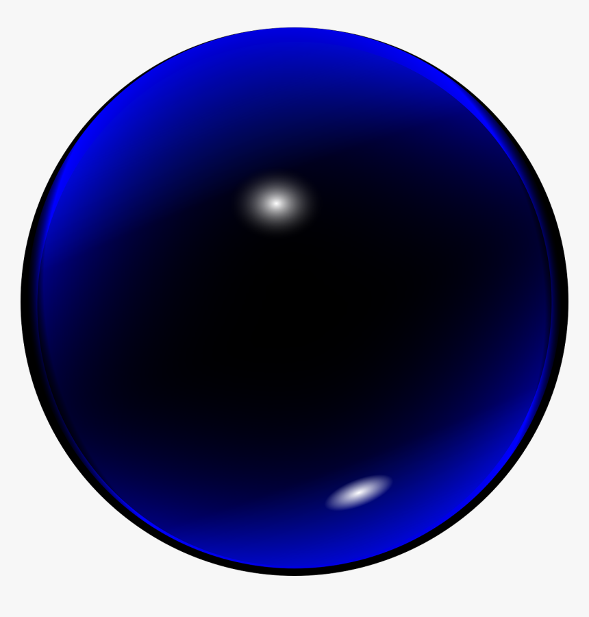 A glossy deep blue sphere with a bright specular highlight and subtle reflection on a light background.