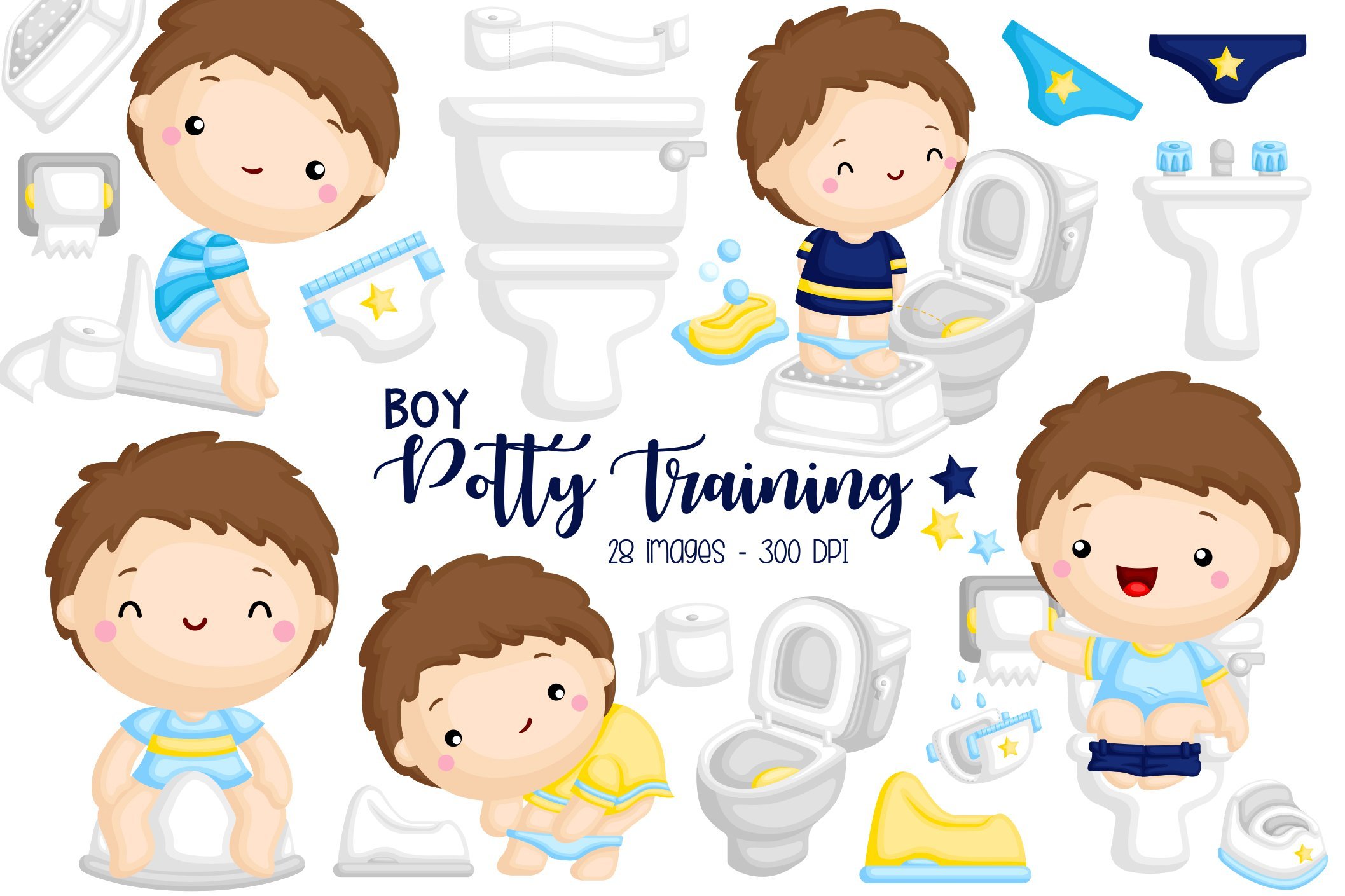 Boy Potty Training Clipart Set 28 High Quality Illustrations For Boy Potty Training Clipart Set 28 High Quality Illustrations For