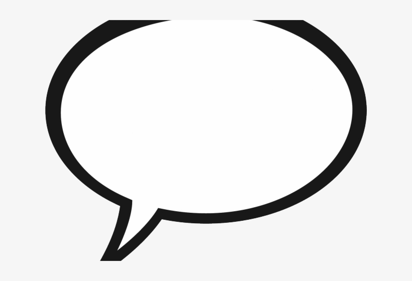 Simple black outline speech bubble on white background, empty for text insertion.