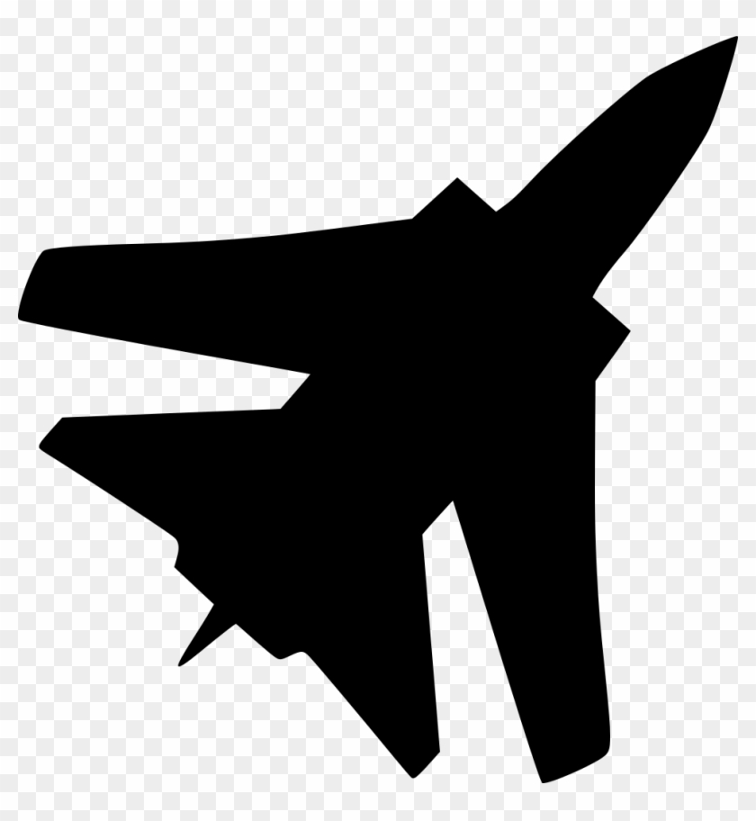 Fighter Jet Silhouette Icon - High-Contrast Aviation Graphic