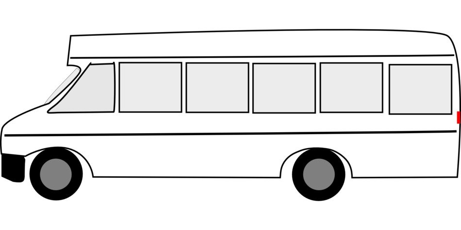 Minibus Illustration - Simple Vector Clipart for Transportation Websites