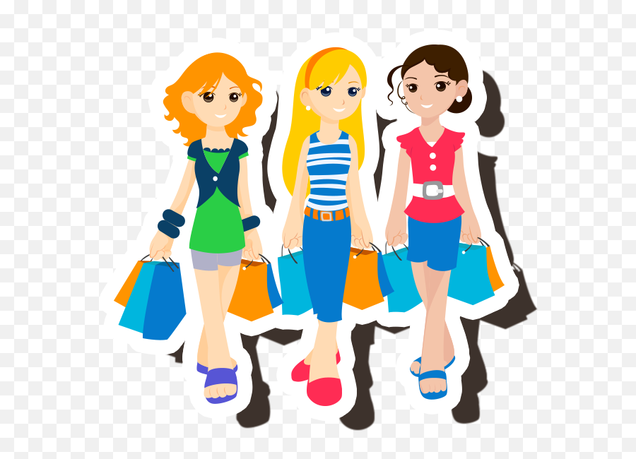 Fun Shopping Friends Clipart - Free Download for Retail & Lifestyle Sites