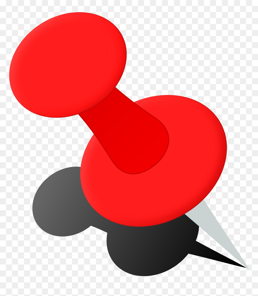 red thumb tack angled right - Clip Art Library