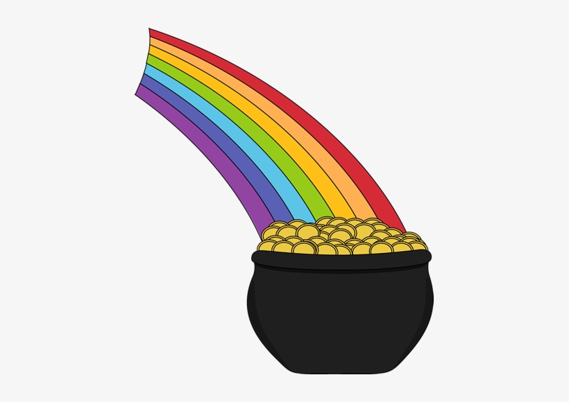 Rainbow and Pot of Gold Illustration - St. Patrick’s Day Clipart