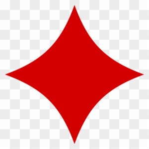 A solid red diamond shape on a transparent checkered background, commonly used as a suit symbol in playing cards or design elements.