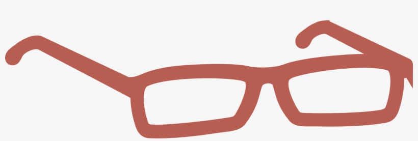 Simple red-framed eyeglasses illustration on white background.