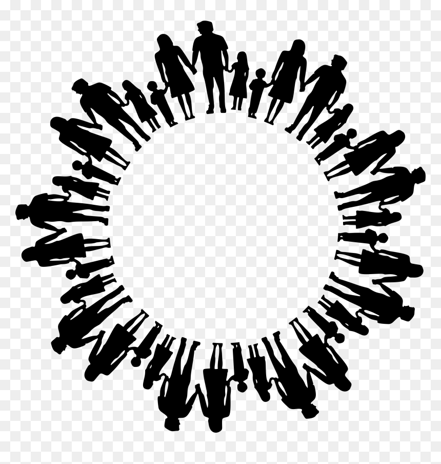 Unity Circle - Diverse People Holding Hands in Community Symbol