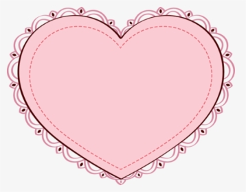 Decorative Pink Heart Frame with Lace Border - Free Vector Clipart