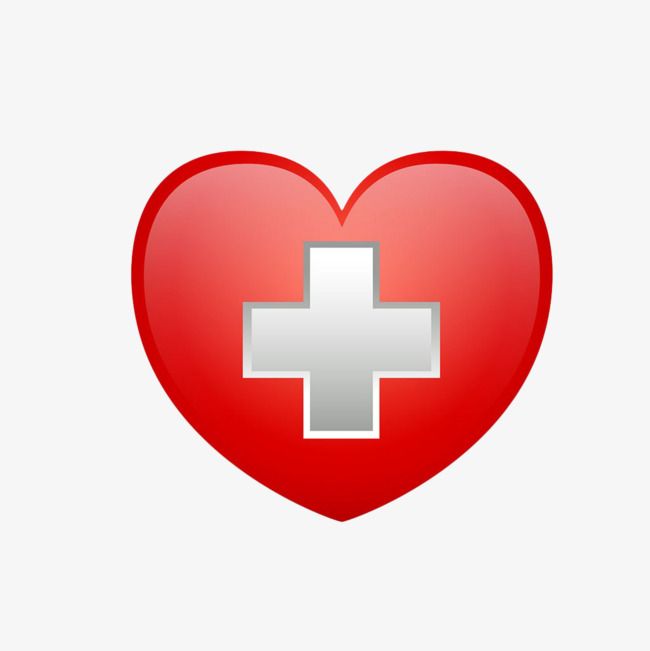 Heart with Medical Cross Icon - Healthcare & Wellness Symbol