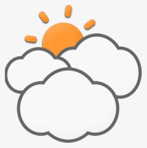 Partly cloudy weather icon with a sun peeking above gray clouds.