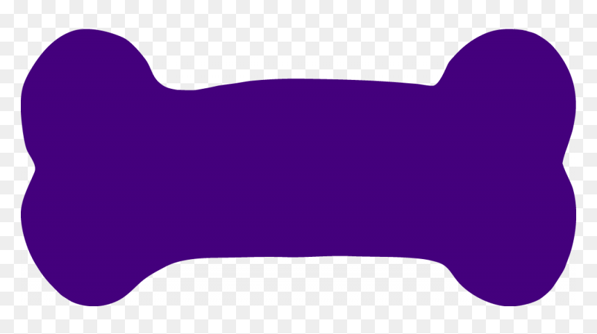 Solid purple dog bone silhouette on transparent background, vector-style icon for pet-related content.