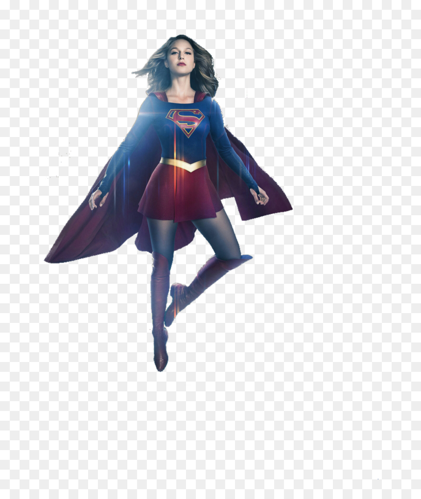 Supergirl Flying Hero Pose - High-Quality PNG Download