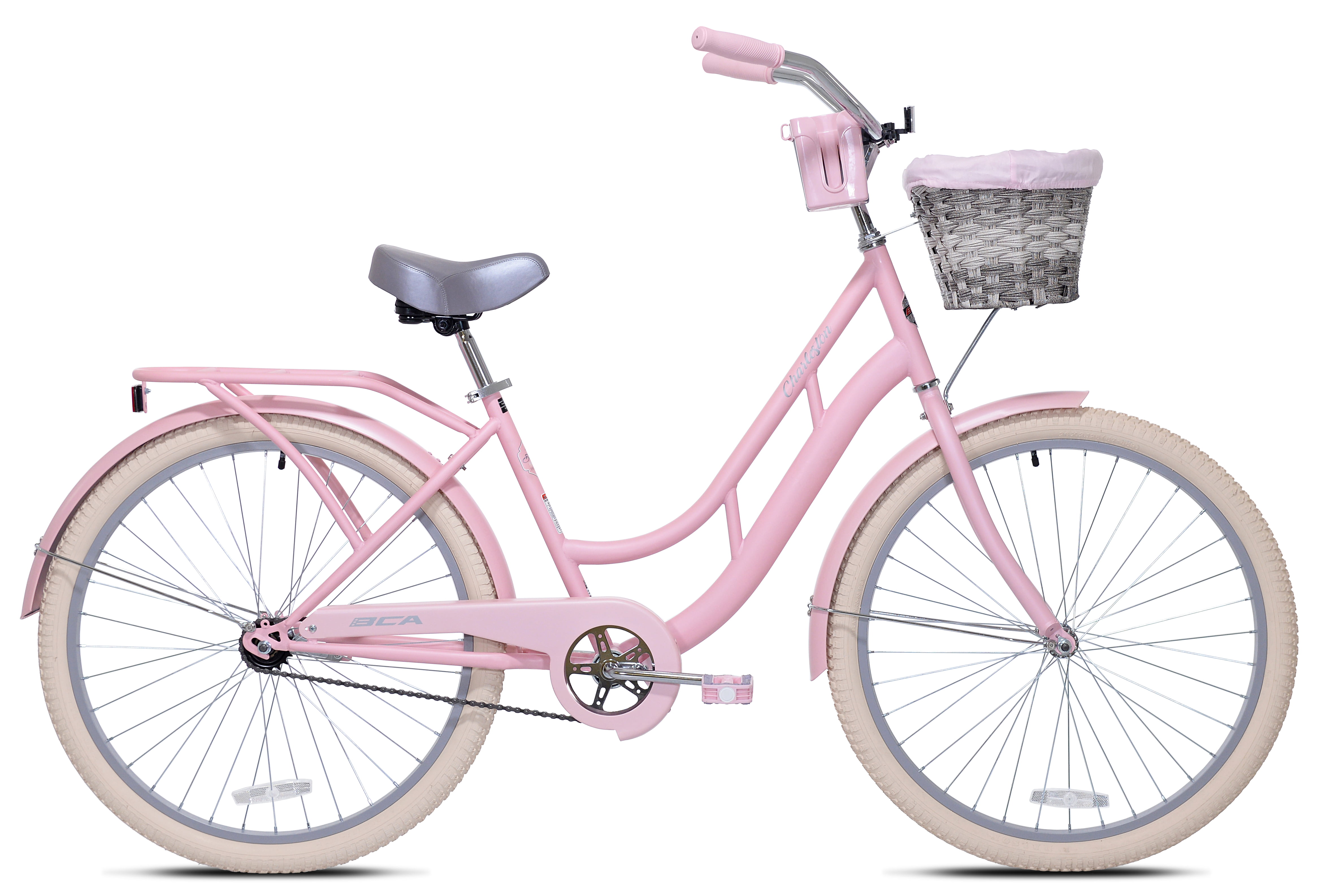 Pink Charleston Cruiser Bike with Basket - BCA Brand