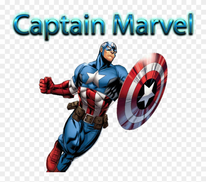 Captain Marvel - Iconic Superhero with Shield and Patriotic Costume