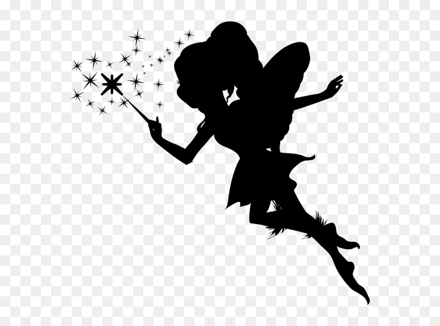Fairy Silhouette Clipart - Magical Vector Illustration for Creative Projects