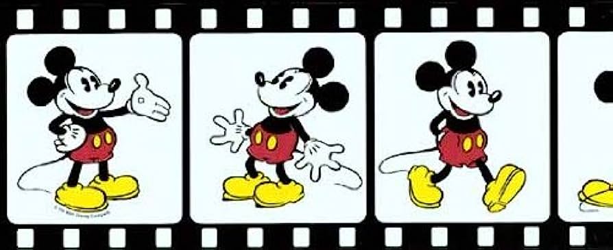 Vintage Mickey Mouse Filmstrip Animation - Disney Character Art