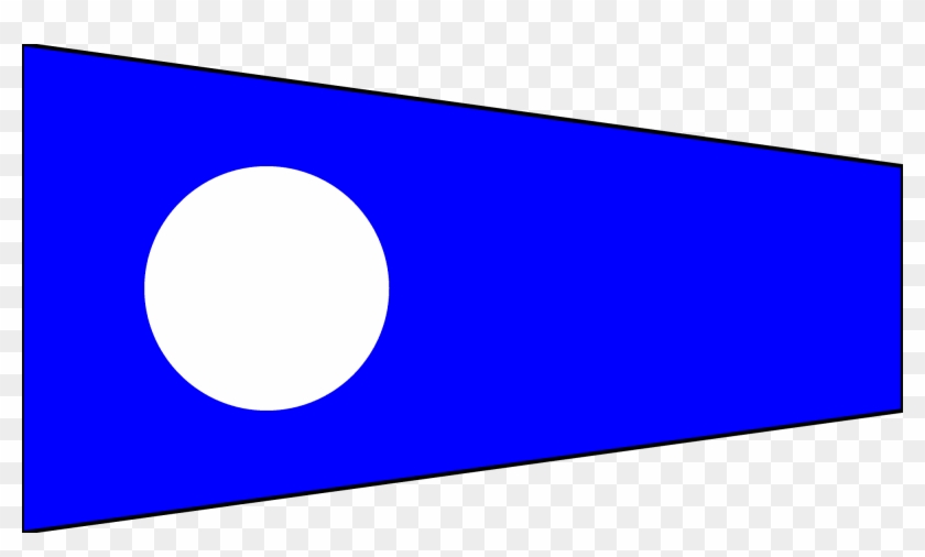 Blue Pennant Flag with White Circle - Nautical Signal & Design Element
