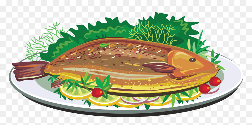 Grilled whole fish served on a white plate with lemon slices, herbs, and cherry tomatoes.